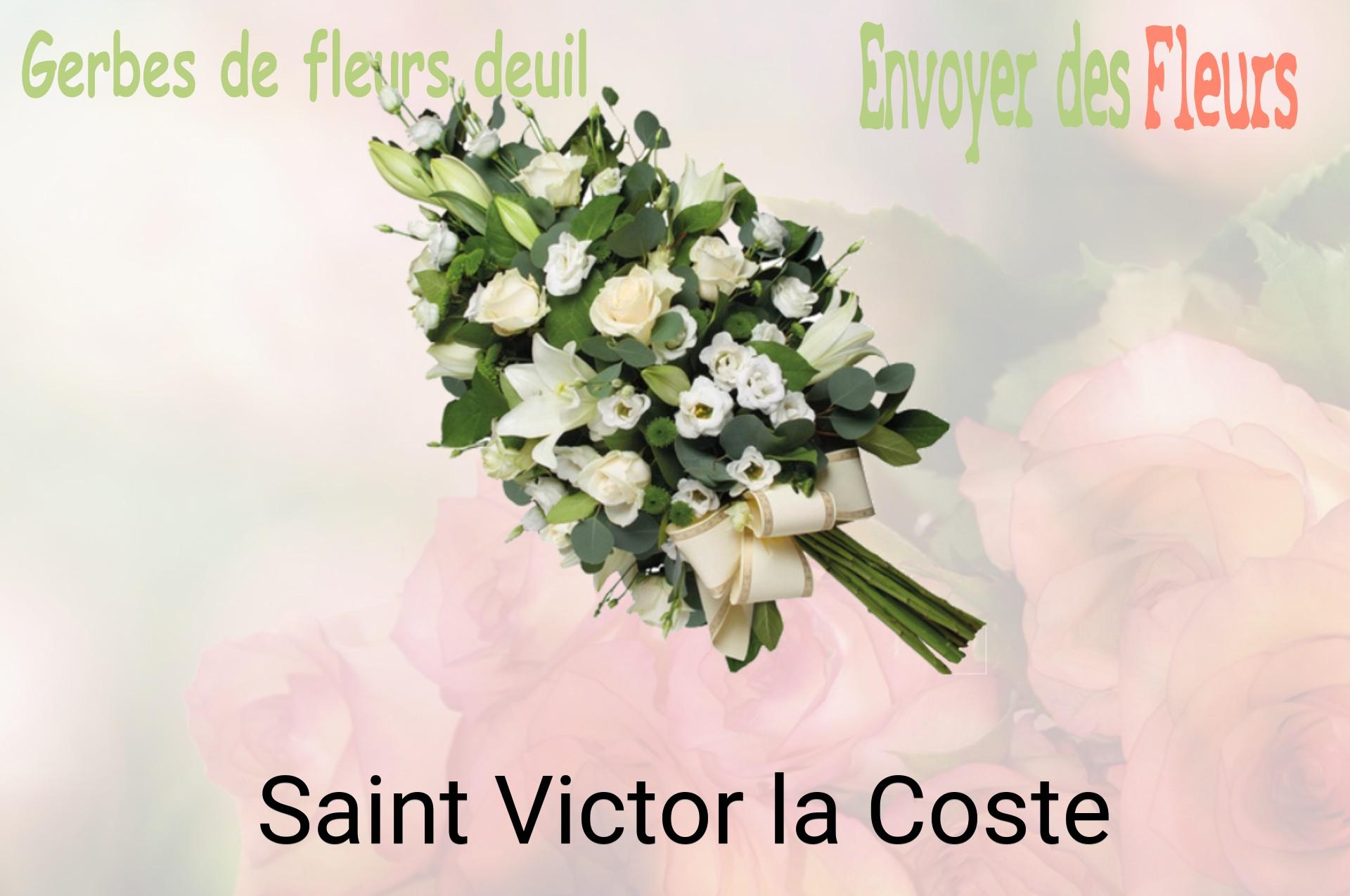 Gerbe de fleurs de deuil livrée à Saint-Victor-la-Coste